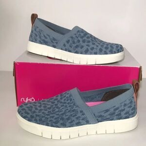 Ryka Hera Exotic 2 Animal-Print Stretch Knit Slip-Ons Size: 8W